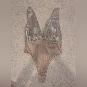 Forever 21 Plunge Sparkle Bodysuit